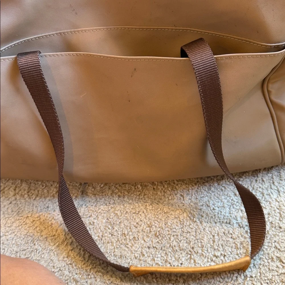 Jon Hart Design Tan/Brown Leather-Trim Duffle